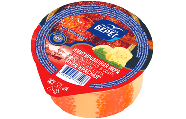 Имитированная икра слабосоленая в соусе с ароматом сыра «Икра красная», 200 г